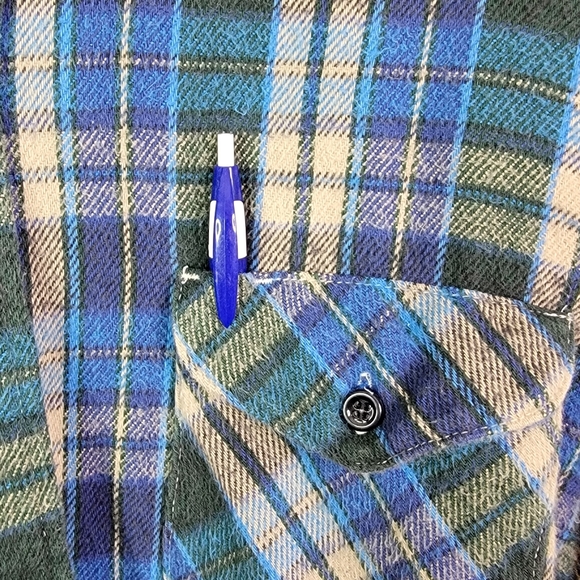 OshKosh B'Gosh Vintage Heavy Thick Fall Winter Button Down Flannel Shirt XLT - Picture 6 of 13